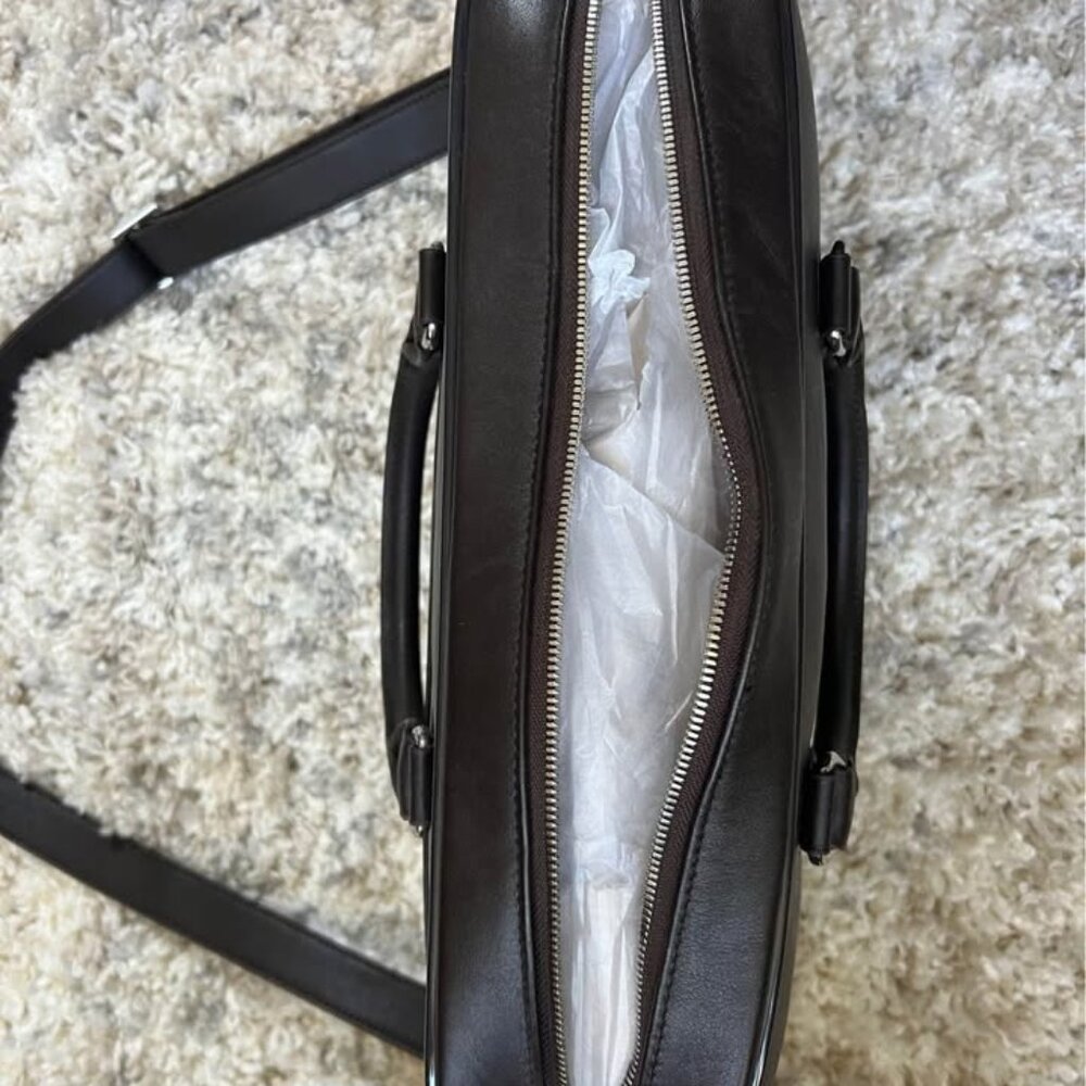 Vocier 2 piece brown leather luggage carry-on - Picture 2 of 5